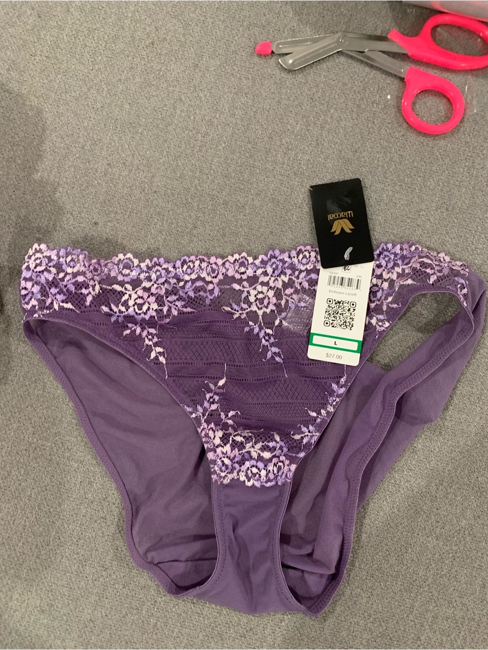 NWT Wacoal Lavender Floral Lace Underwire Bra & Matching Briefs - Picture 7 of 7